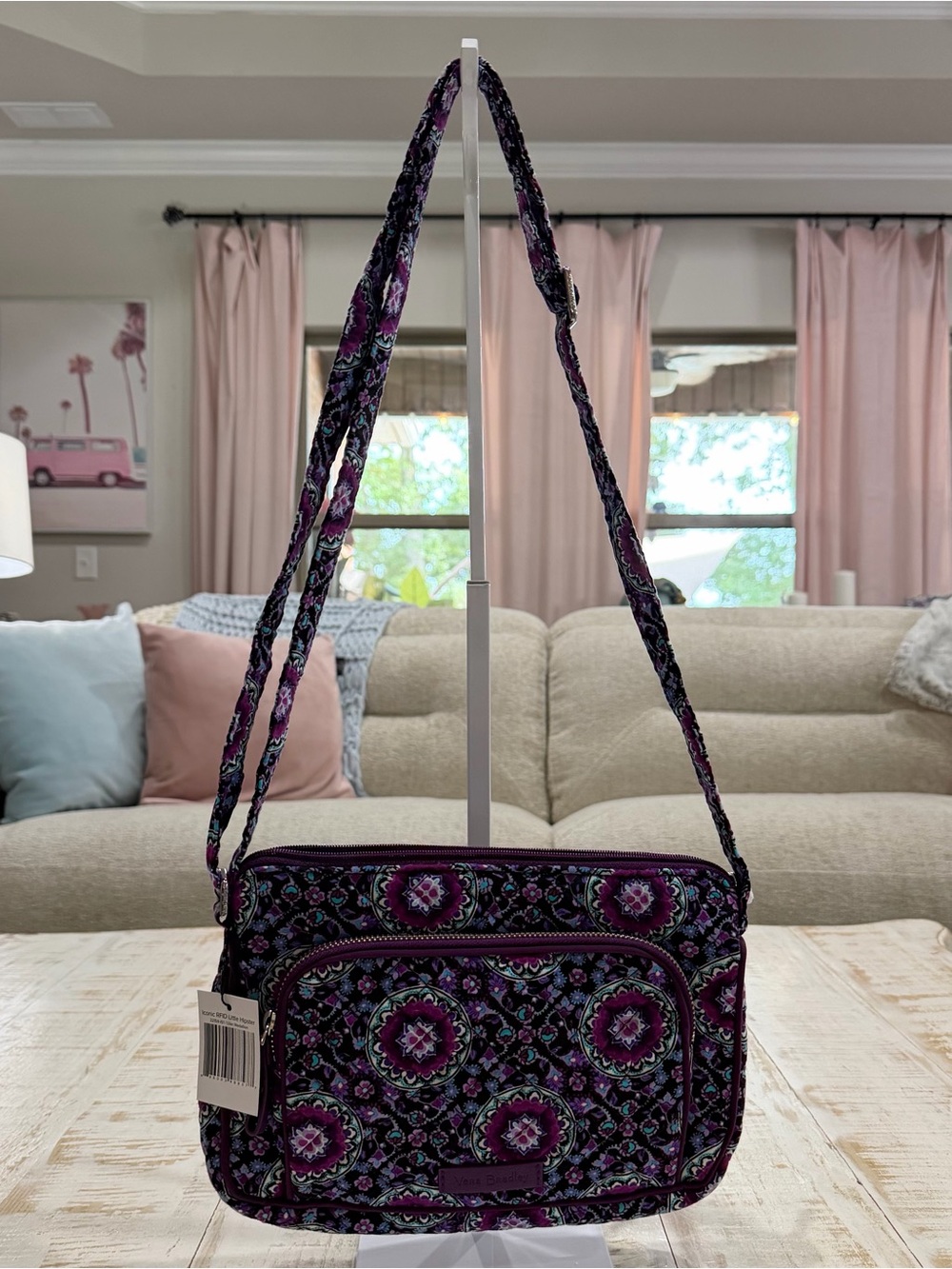 Vera Bradley Purse RFID Little Hipster Lilac Medallion Purple Crossbody Bag